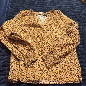 Maurices Leopard Print Top - Orange and Black